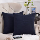 Navy Blue Colored Cute Boucle Textured Throw Pillow Covers, Cozy Soft Accent Cushion Cases, Modern Zippered Design for Sofa Couch Bed and Living Room - 18"X18", Pack of 2