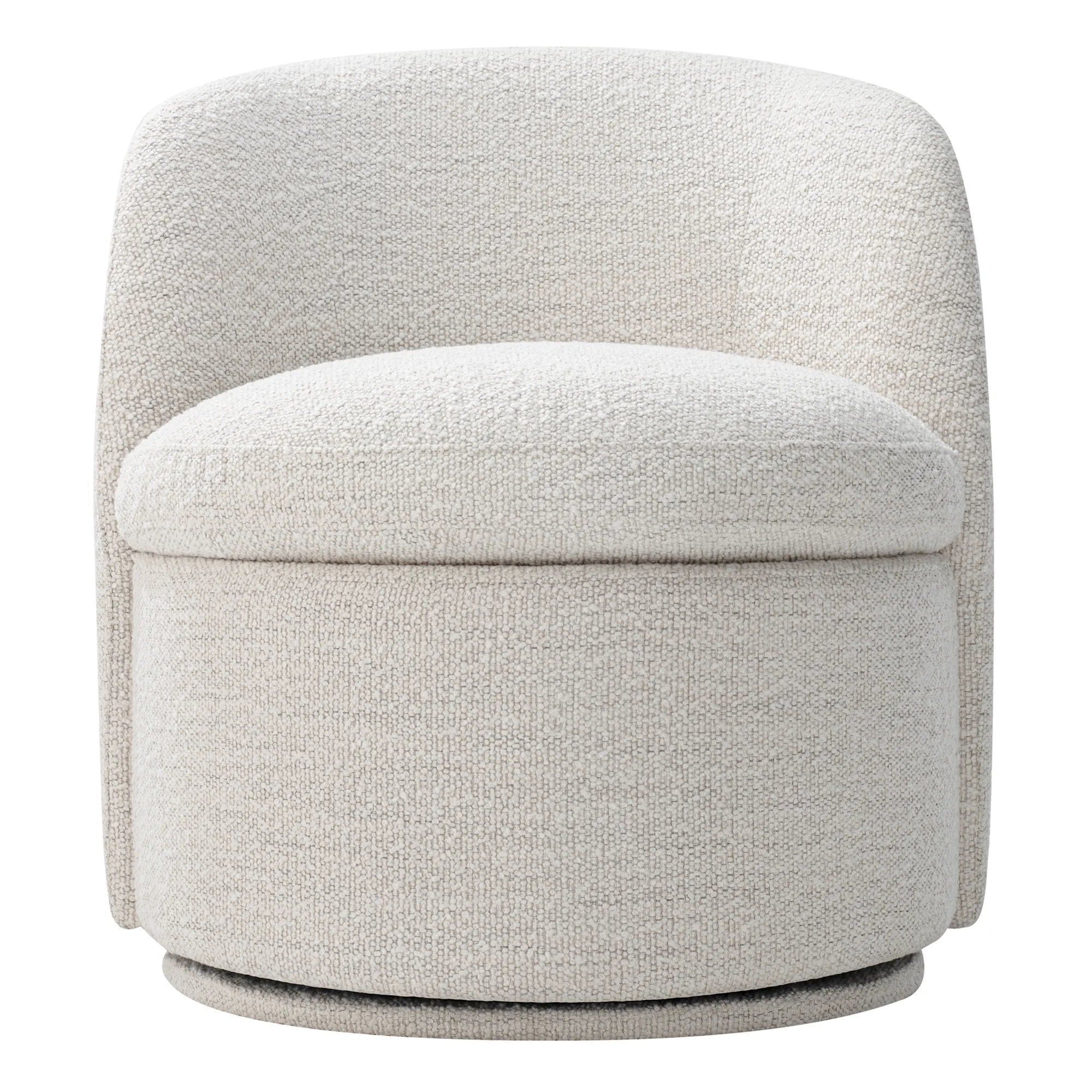 Swivel Accent Chair Armchair, round Barrel Chairs in Fabric for Living Room Bedroom, Boucle Accent Chair, White