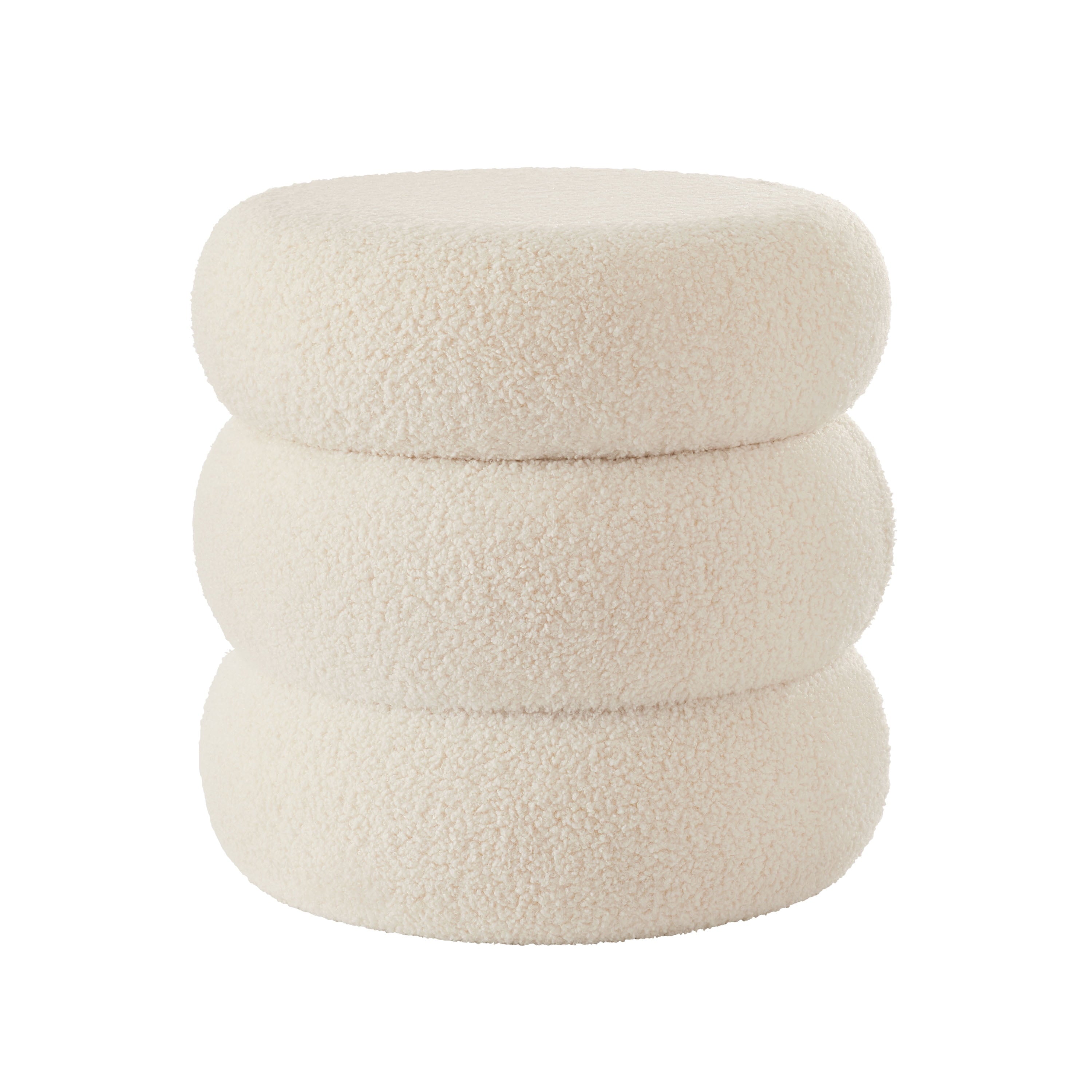 Boucle Cloud Storage Ottoman, Cream