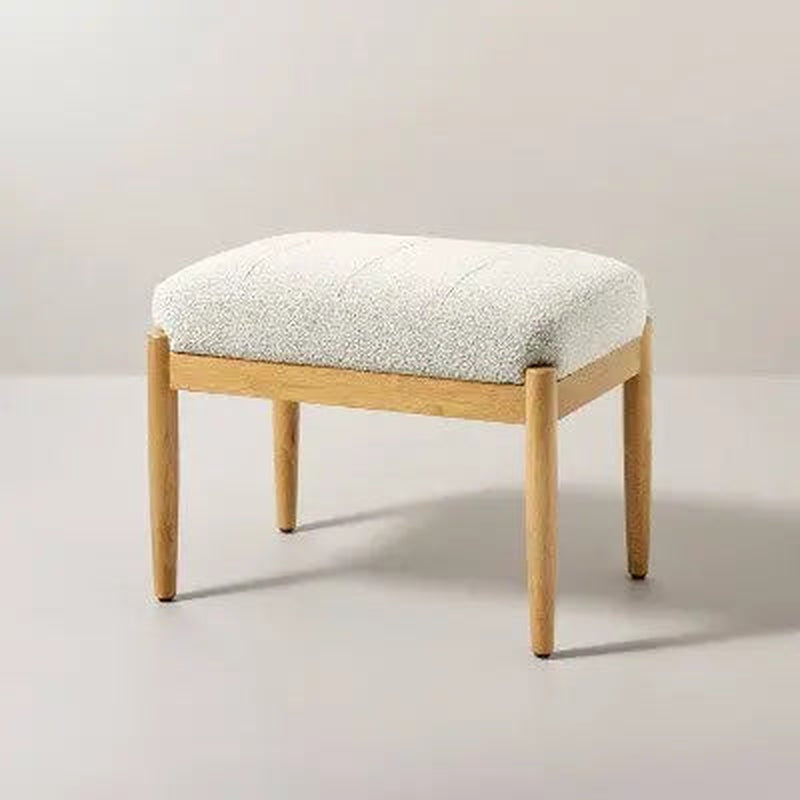 Boucle Upholstered Wood Ottoman - Oatmeal - Hearth & Hand with Magnolia