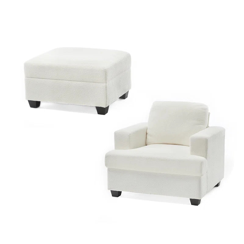 Berlinde 39'' Upholstered Armchair with Ottoman