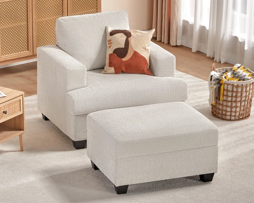 Berlinde 39'' Upholstered Armchair with Ottoman