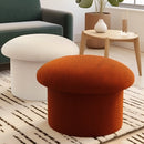 Boucle Mushroom Upholstered Storage Ottoman, Terracotta