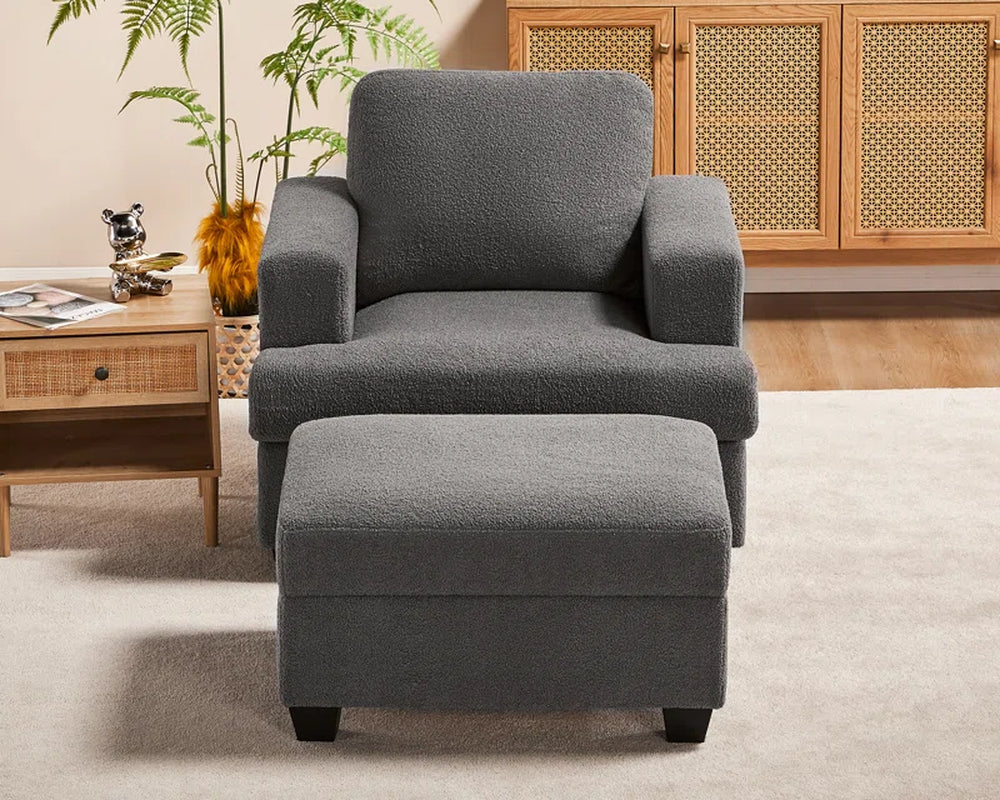 Berlinde 39'' Upholstered Armchair with Ottoman