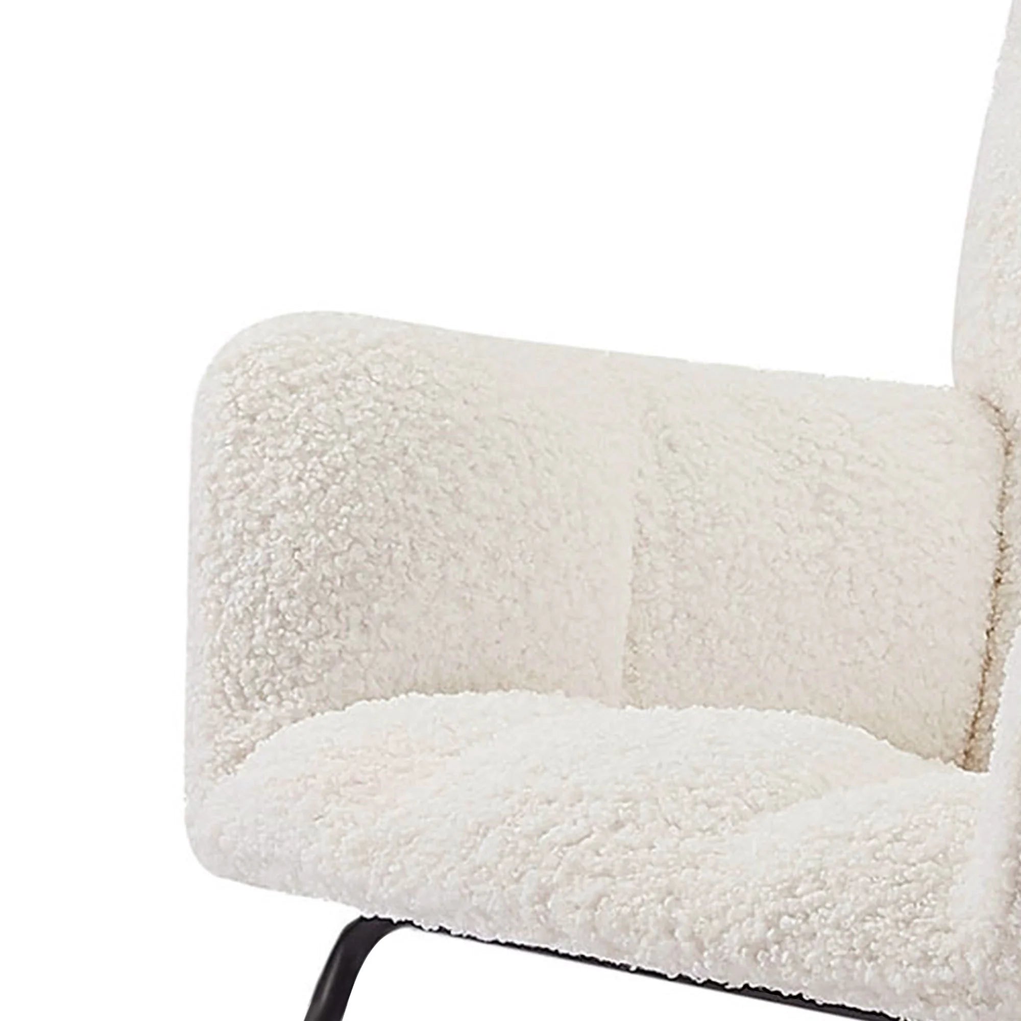 Comfy Upholstered Lounge Rocking Chair with High Backrest, Modern Glider Chair with Soft Seat