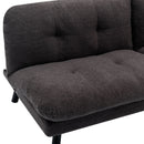 Camden Cozy Futon, Charcoal Boucle Fabric, 72"