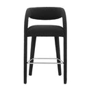 Pinnacle 30 In. in Black Silver Rubber Wood Boucle Upholstered Bar Stool Set of 2