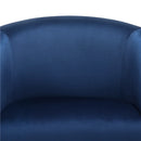 Modern Upholstered Tub Chair, Set of 2, Navy Blue Velvet