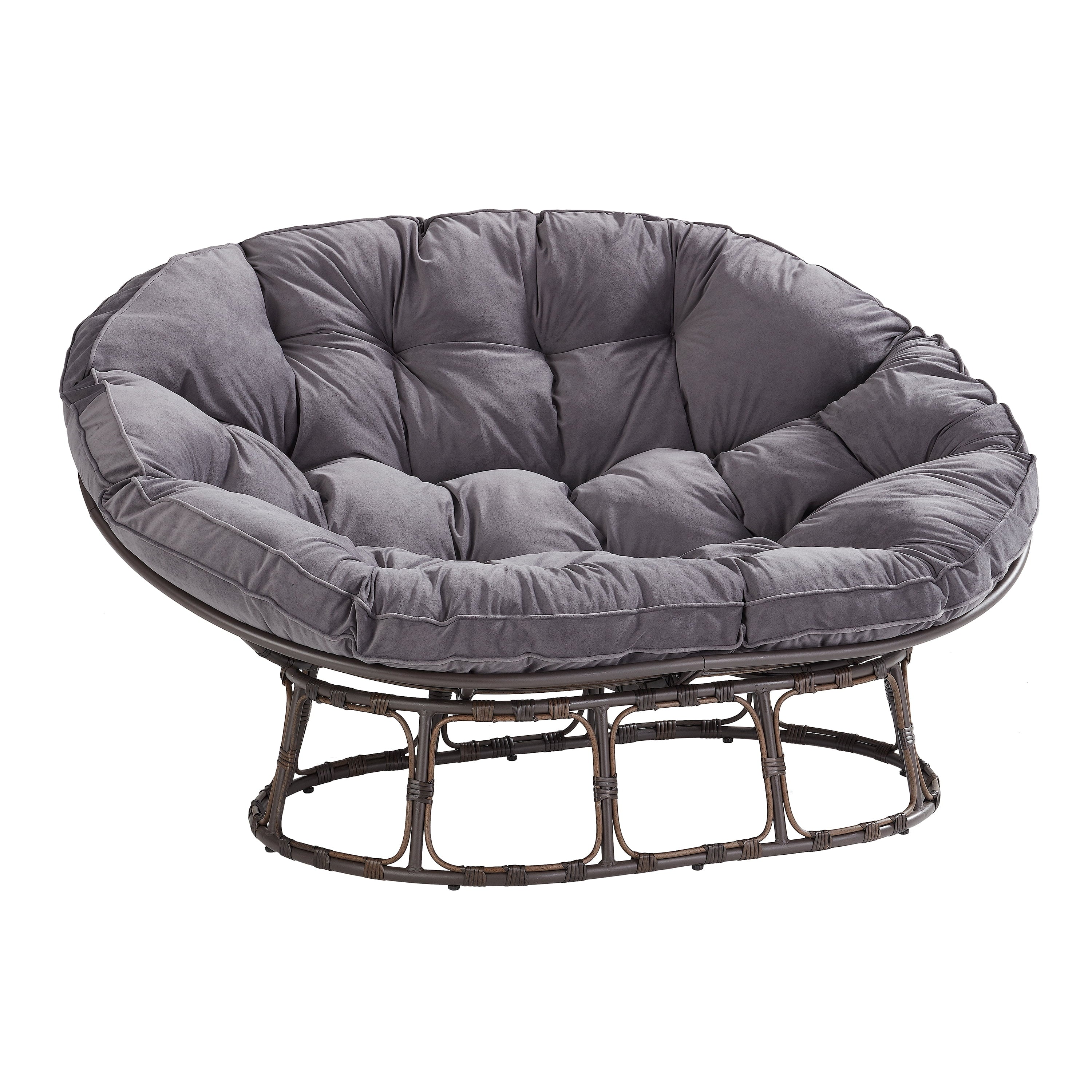 Double Papasan Chair, Charcoal Gray