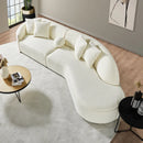 133" Japandi Style Luxury Modern Boucle Fabric Curvy Sectional Couch