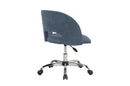 Fabric Upholstered Open Back Office Chair with Textured Boucle Fabric, Casters, Grey for Teens and Adults