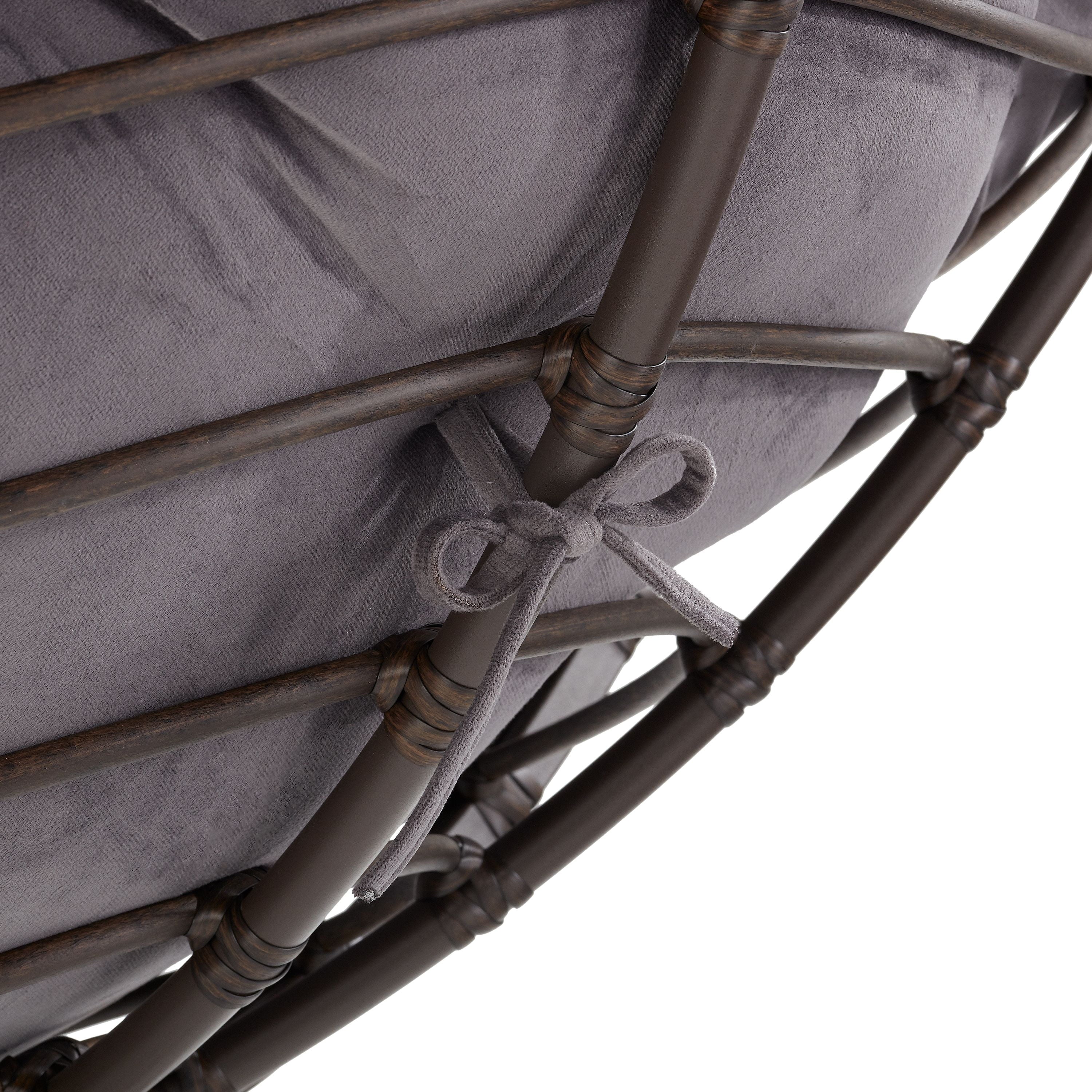 Double Papasan Chair, Charcoal Gray