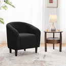 Upholstered Boucle Club Chair Accent Barrel Chair,Black