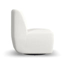 Nico White Boucle Fabric Swivel Accent Chair