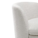 Swivel Accent Chair Armchair, round Barrel Chairs in Fabric for Living Room Bedroom, Boucle Accent Chair, White