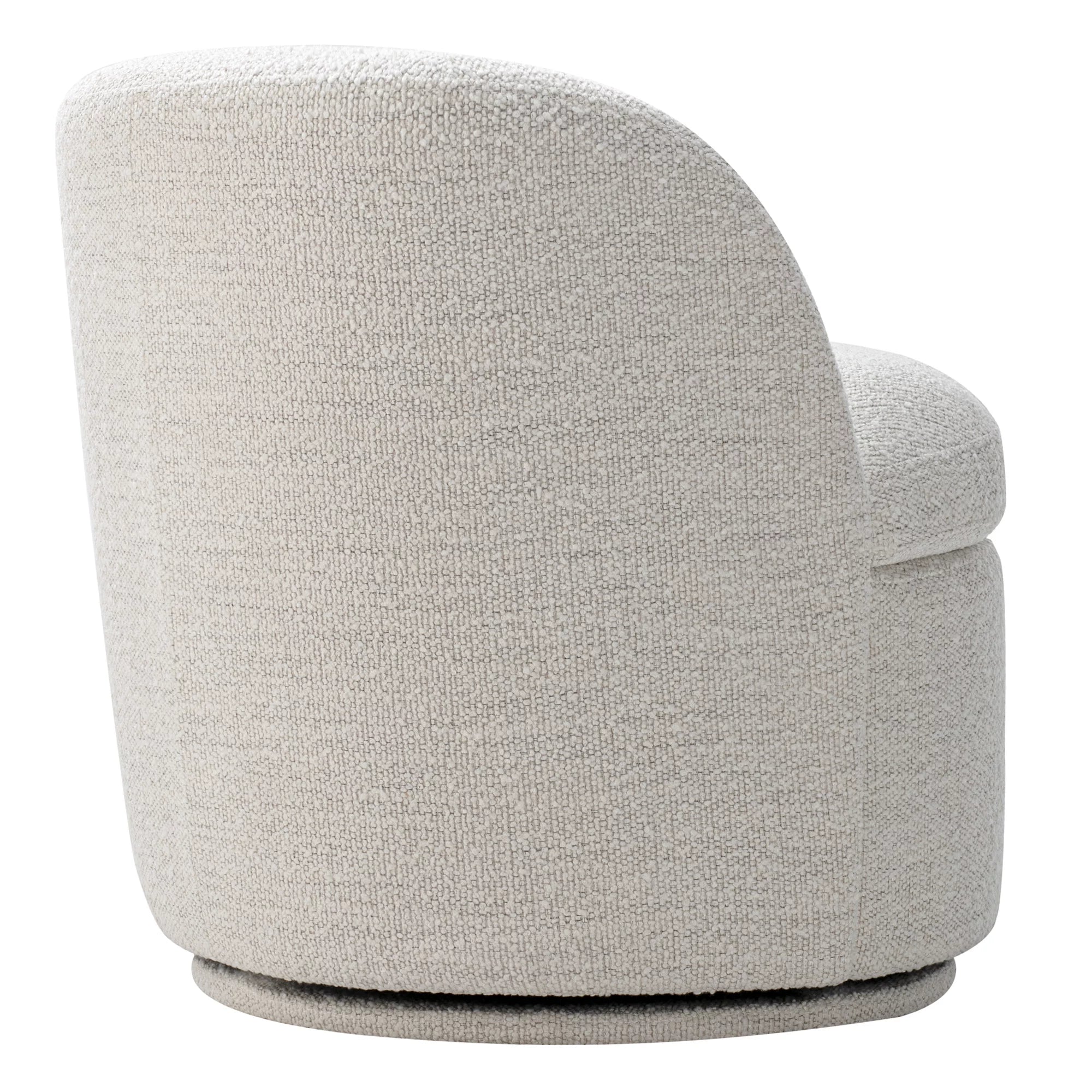 Swivel Accent Chair Armchair, round Barrel Chairs in Fabric for Living Room Bedroom, Boucle Accent Chair, White