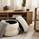 Boucle Cloud Storage Ottoman, Cream