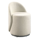 Lystra Fabric Swivel Vanity Chair in Textured Cream Fabric