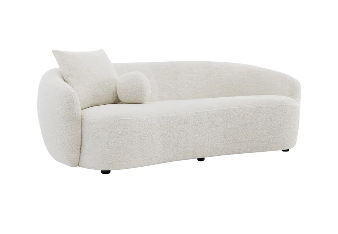 Heidemaria 89'' Boucle Upholstered Curved Sofa