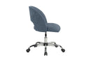 Fabric Upholstered Open Back Office Chair with Textured Boucle Fabric, Casters, Grey for Teens and Adults