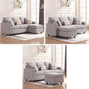 Convertible Sectional Sofa Couch, L-Shaped Couch with Modern Linen Fabric for Small Space Light Grey