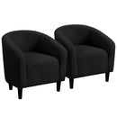 Upholstered Boucle Club Chair Accent Barrel Chair,Black