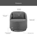 Juliet Modern Arch Swivel Chair, Gray