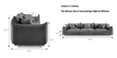 Amritha MINIMORE Modern Style 124.5" Modular Wit Arm Sofa