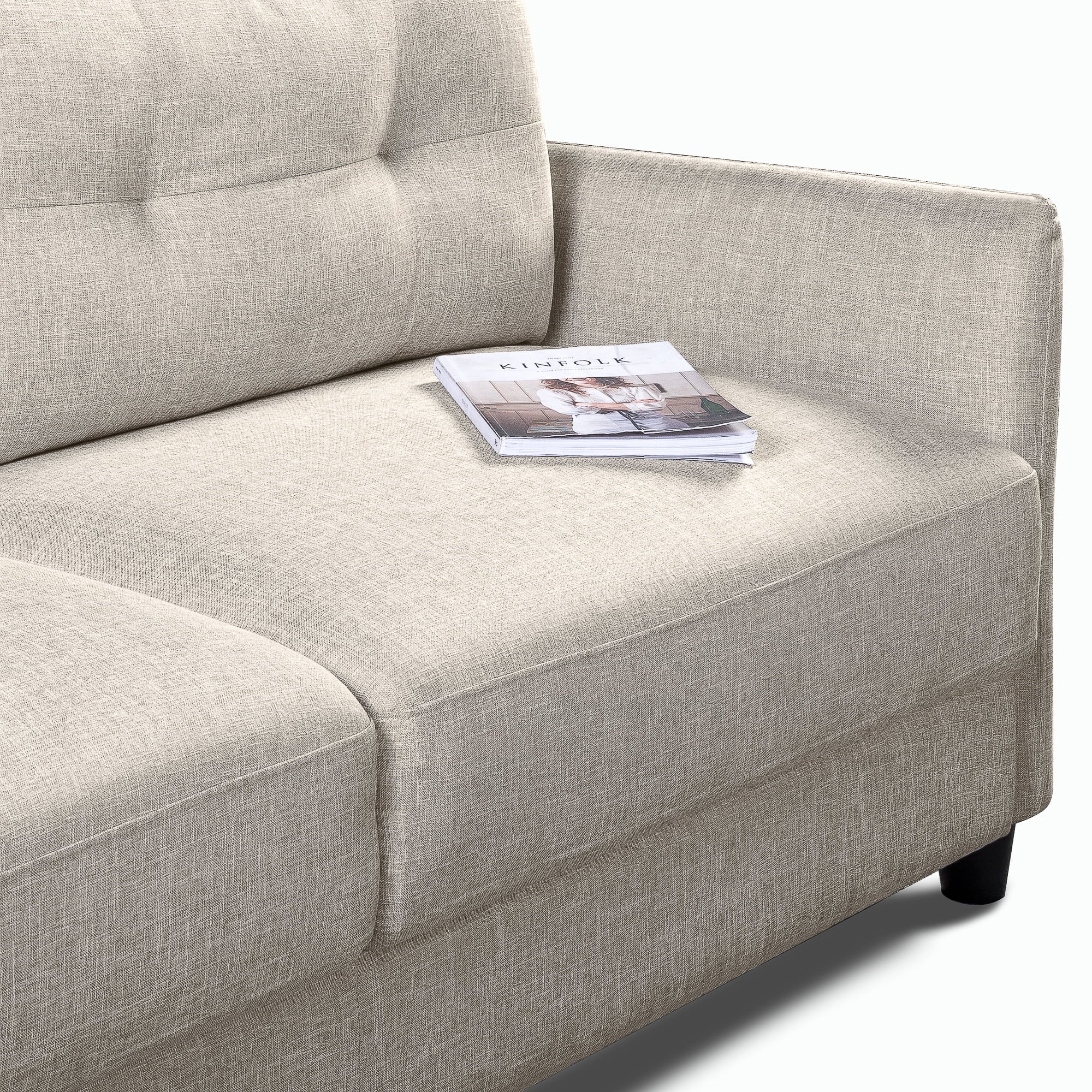 Ricardo Fabric Sofa Couch, Beige