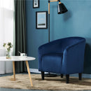 Modern Upholstered Tub Chair, Set of 2, Navy Blue Velvet