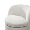 Swivel Accent Chair Armchair, round Barrel Chairs in Fabric for Living Room Bedroom, Boucle Accent Chair, White