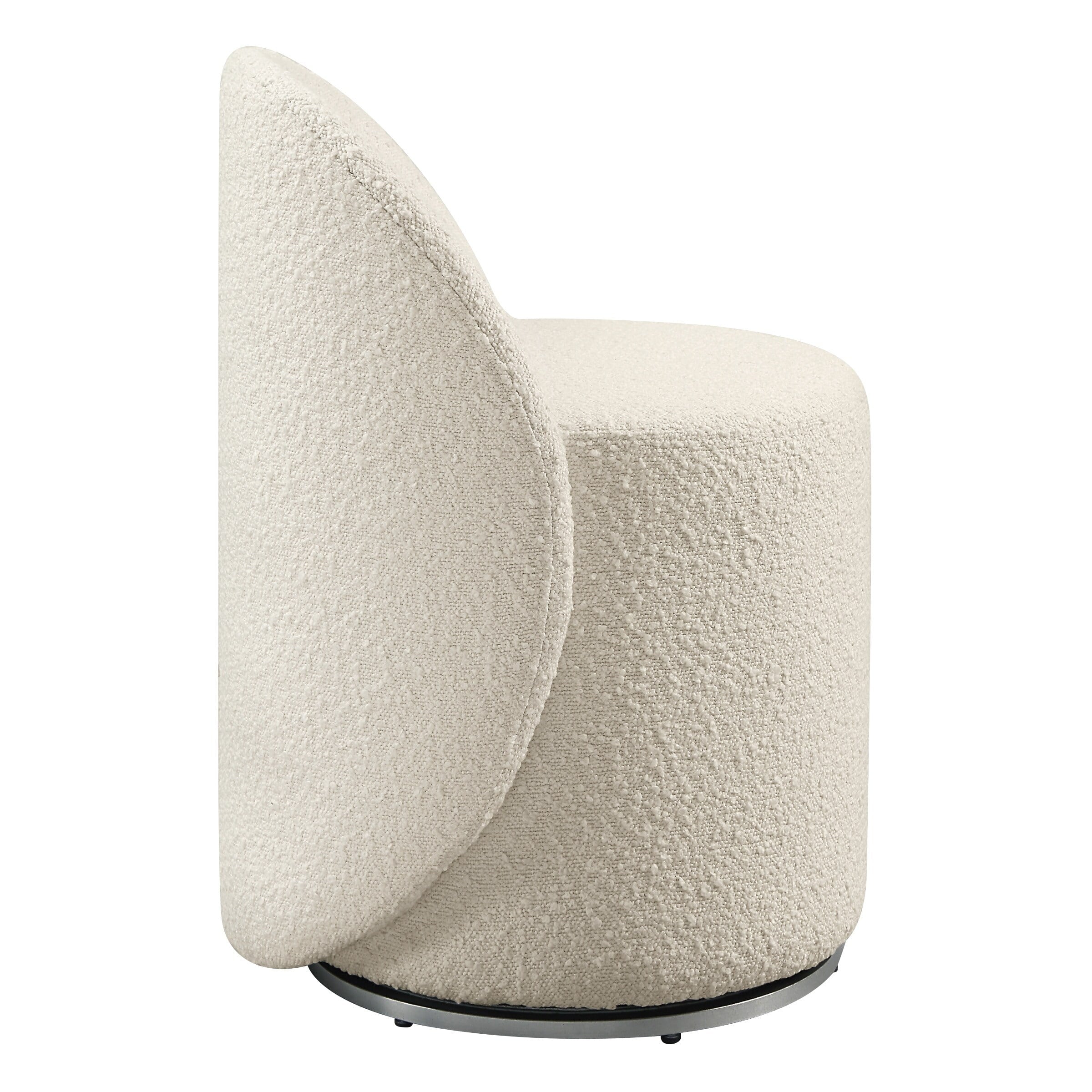 Lystra Fabric Swivel Vanity Chair in Textured Cream Fabric