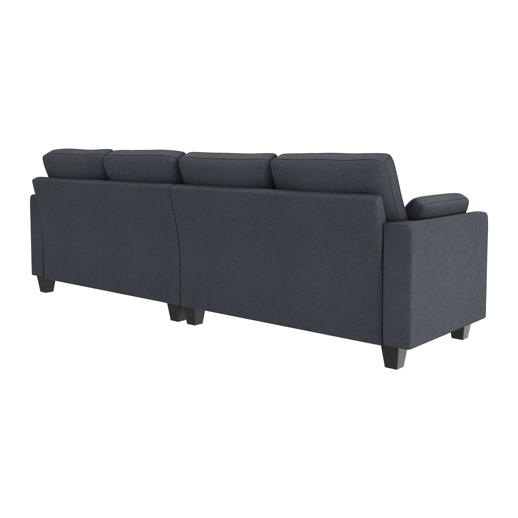 Convertible Sectional Sofa Couch L-Shape Couch with Reversible Chaise 4 Seat Sofa for Apartment Bluish Grey