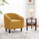 Modern Upholstered Boucle Accent Club Chair for Living Room, Mustard Yellow