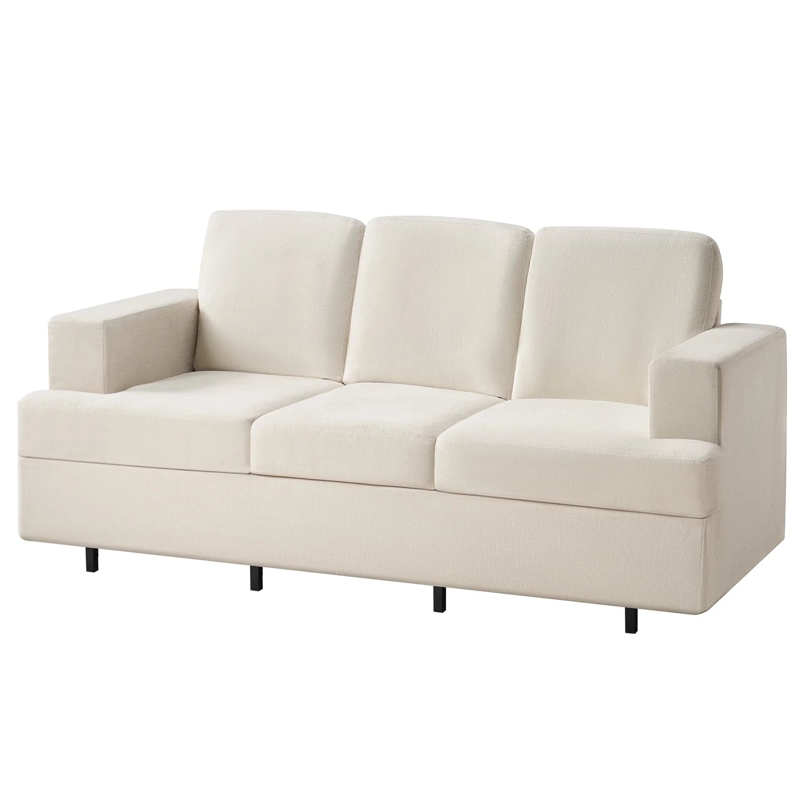 Sofa, Deep Seat Sofa,3 Seater Sofa for Living Room-Oversized Sofa, Off-White Chenille