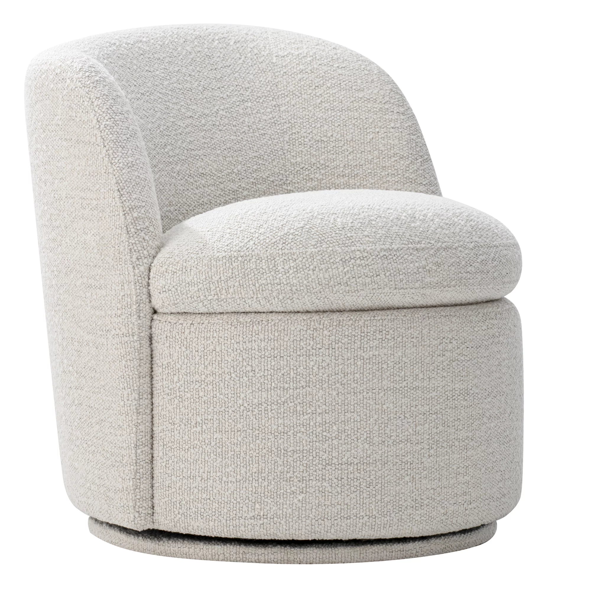 Swivel Accent Chair Armchair, round Barrel Chairs in Fabric for Living Room Bedroom, Boucle Accent Chair, White