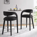 Pinnacle 30 In. in Black Silver Rubber Wood Boucle Upholstered Bar Stool Set of 2