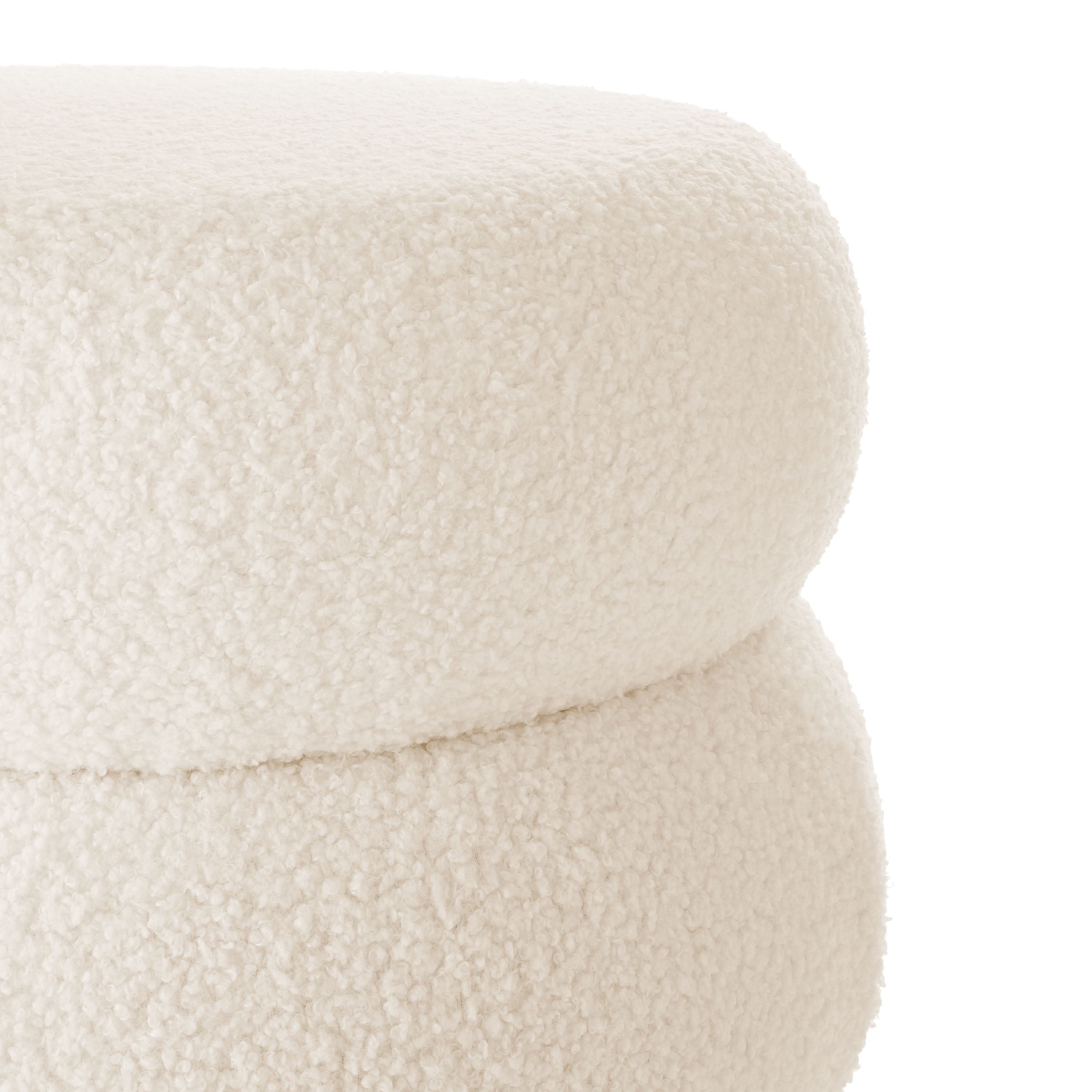 Boucle Cloud Storage Ottoman, Cream