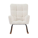 Comfy Upholstered Lounge Rocking Chair with High Backrest, Modern Glider Chair with Soft Seat