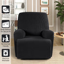 Stretch Recliner Chair Slipcovers for Armchair, 4-Pieces Reclining Sofa Cover Black