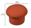 Boucle Mushroom Upholstered Storage Ottoman, Terracotta