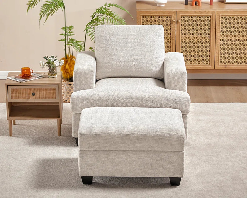 Berlinde 39'' Upholstered Armchair with Ottoman