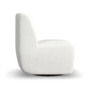 Nico White Boucle Fabric Swivel Accent Chair