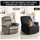 Stretch Recliner Chair Slipcovers for Armchair, 4-Pieces Reclining Sofa Cover Black