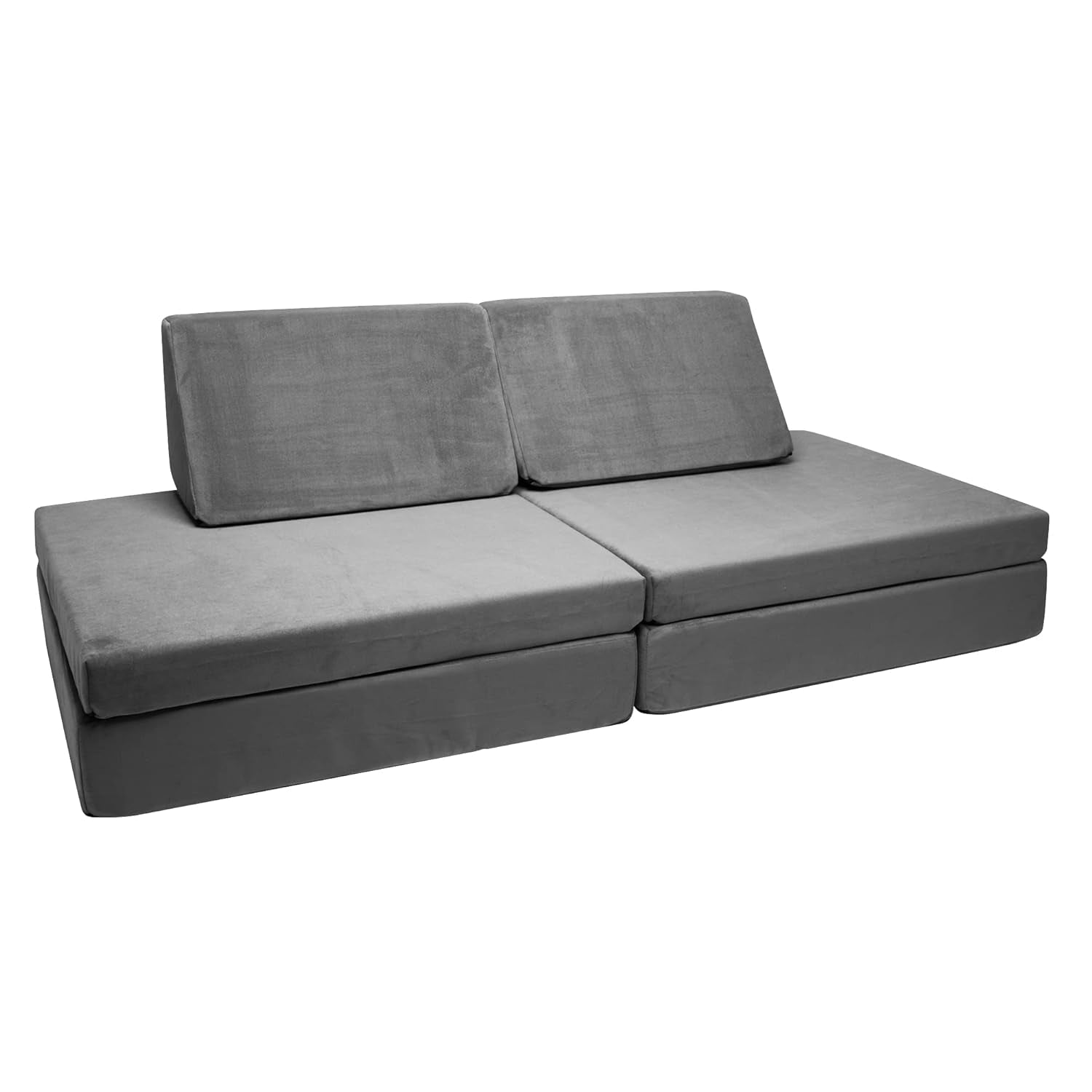 the Whatsit Modular Kids Couch, Toddler Couch Sofa Bed, Modular Kids Play Couch, Gray