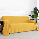 Sofa Covers, Couch Cover for 2 Cushion Couch, Geometrical Sectional Couch Covers for Dogs, Sofa Throws Sofa Slipcovers for Pets, & Kids (X-Large, 71" X 118", Yellow)