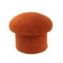 Boucle Mushroom Upholstered Storage Ottoman, Terracotta